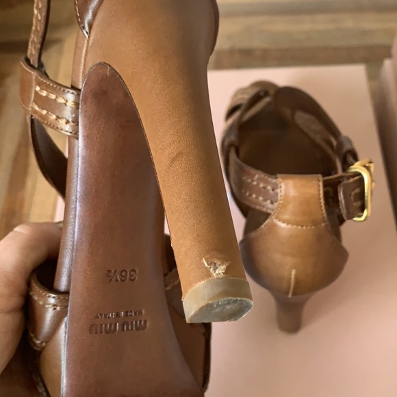 Brown Miu Miu sandals heels, size 36.5. - Picture 5 of 7